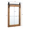 Costway 30''x22'' Wall Mount Mirror Decor Vanity Mirror Wood Frame Barn Door Style Brown